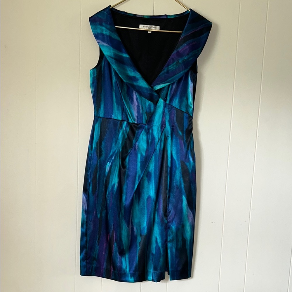 Evan-Picone *Rare* Blue-Purple Chic Cocktail Dress. Size 6. Sleeveless. Lined.
